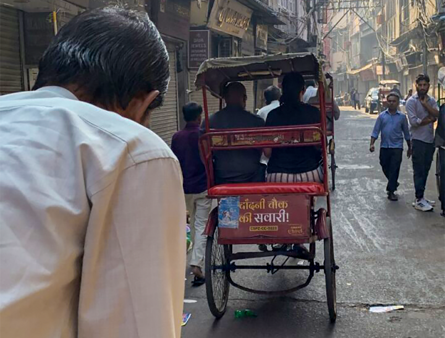 Rickshaw Ride, Old Delhi, India by Karin Jones